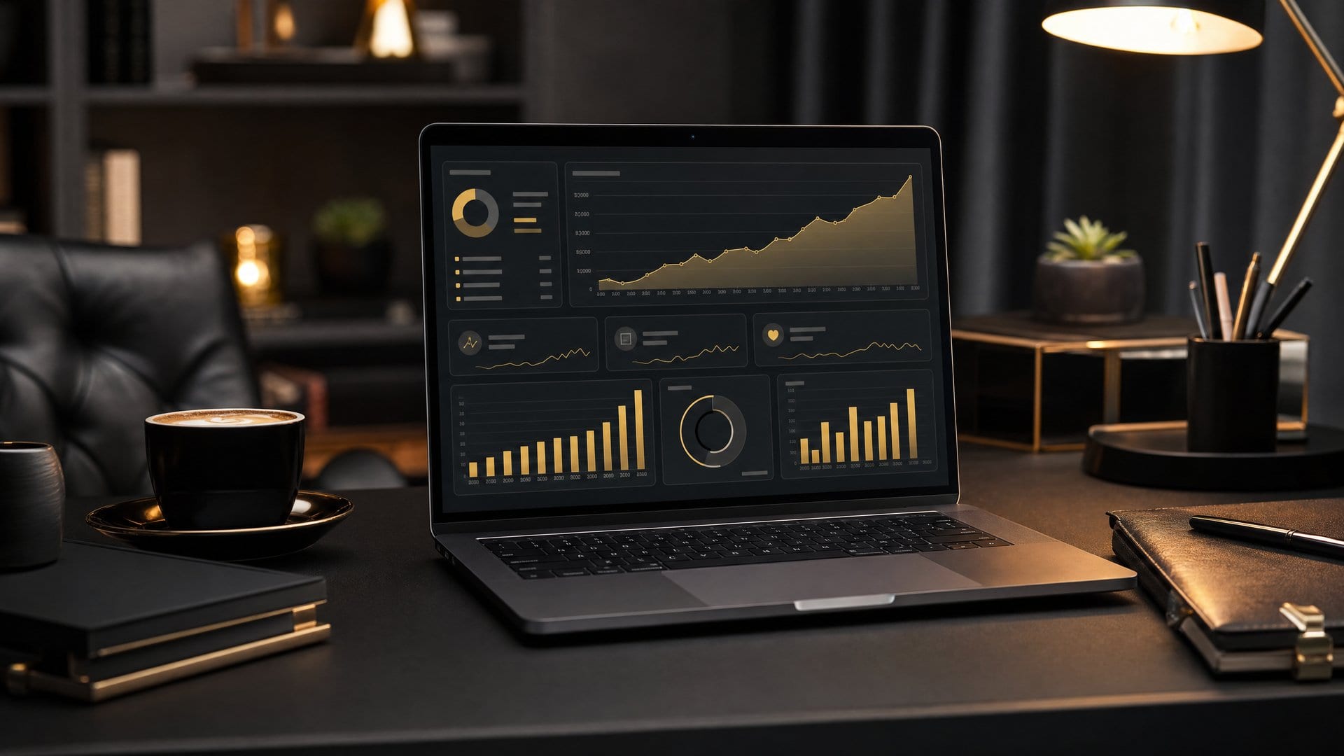 Business analytics dashboard showing revenue growth