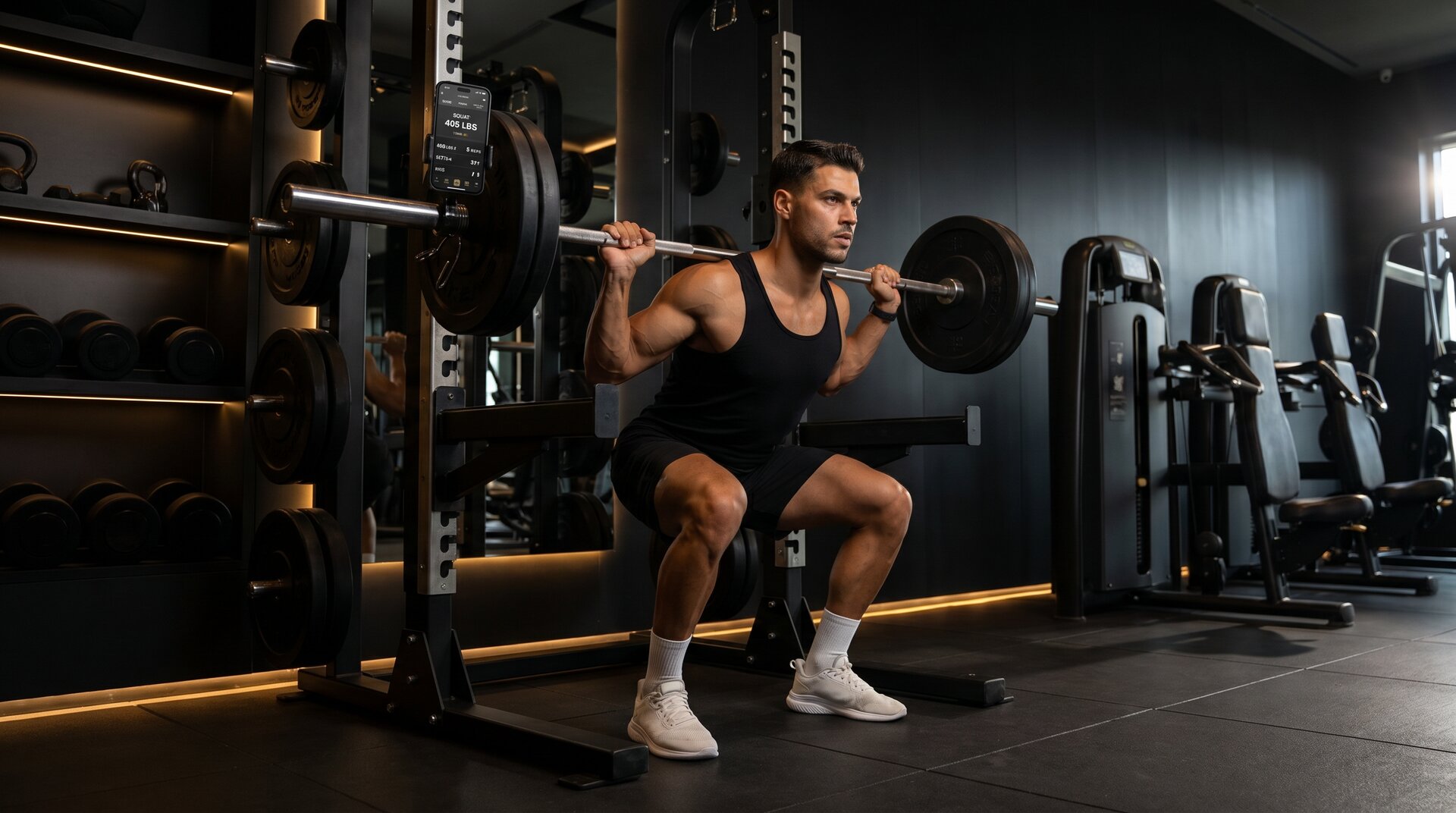A person lifting weights with a personal trainer