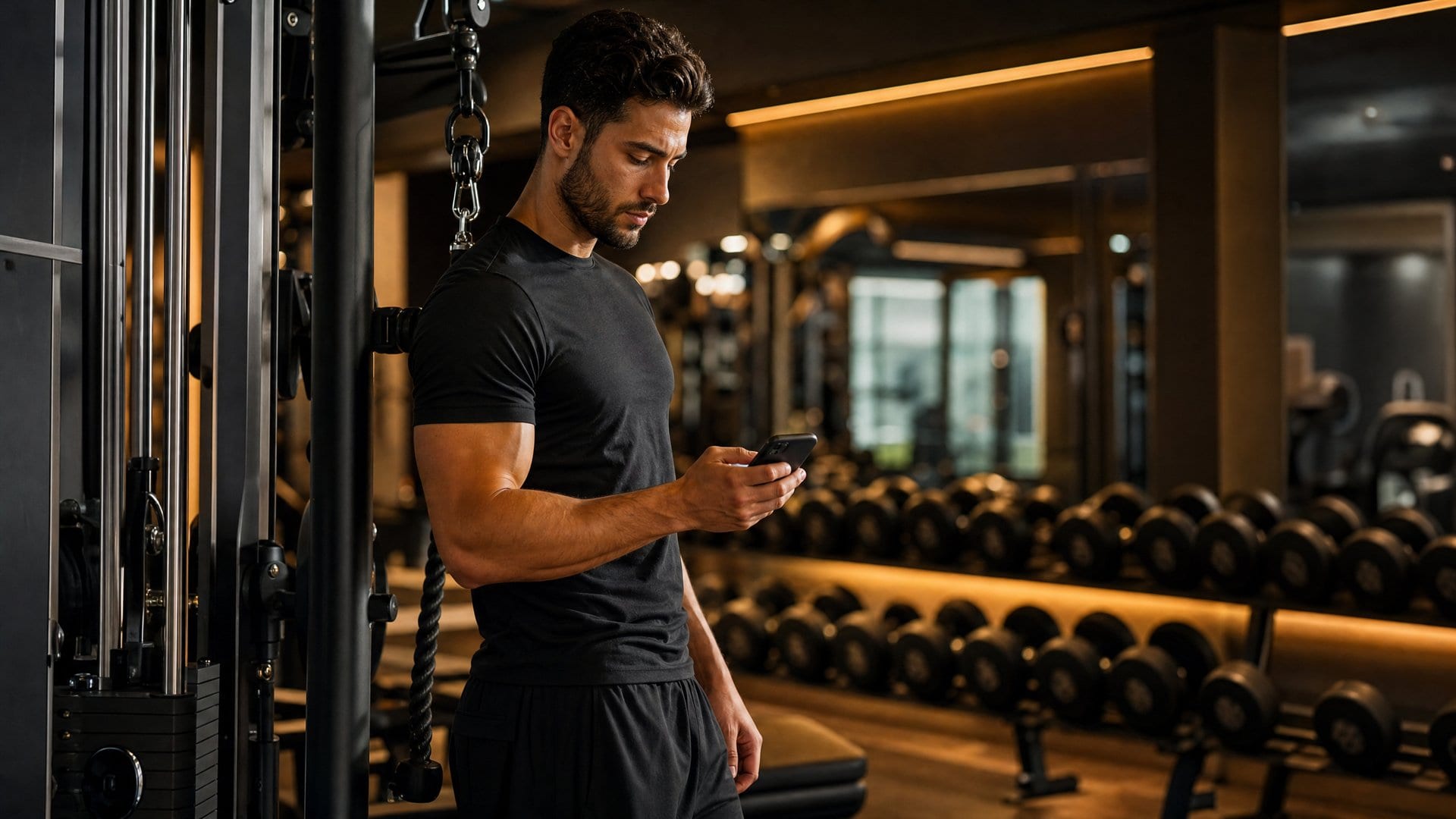 Person following a structured workout program in the gym